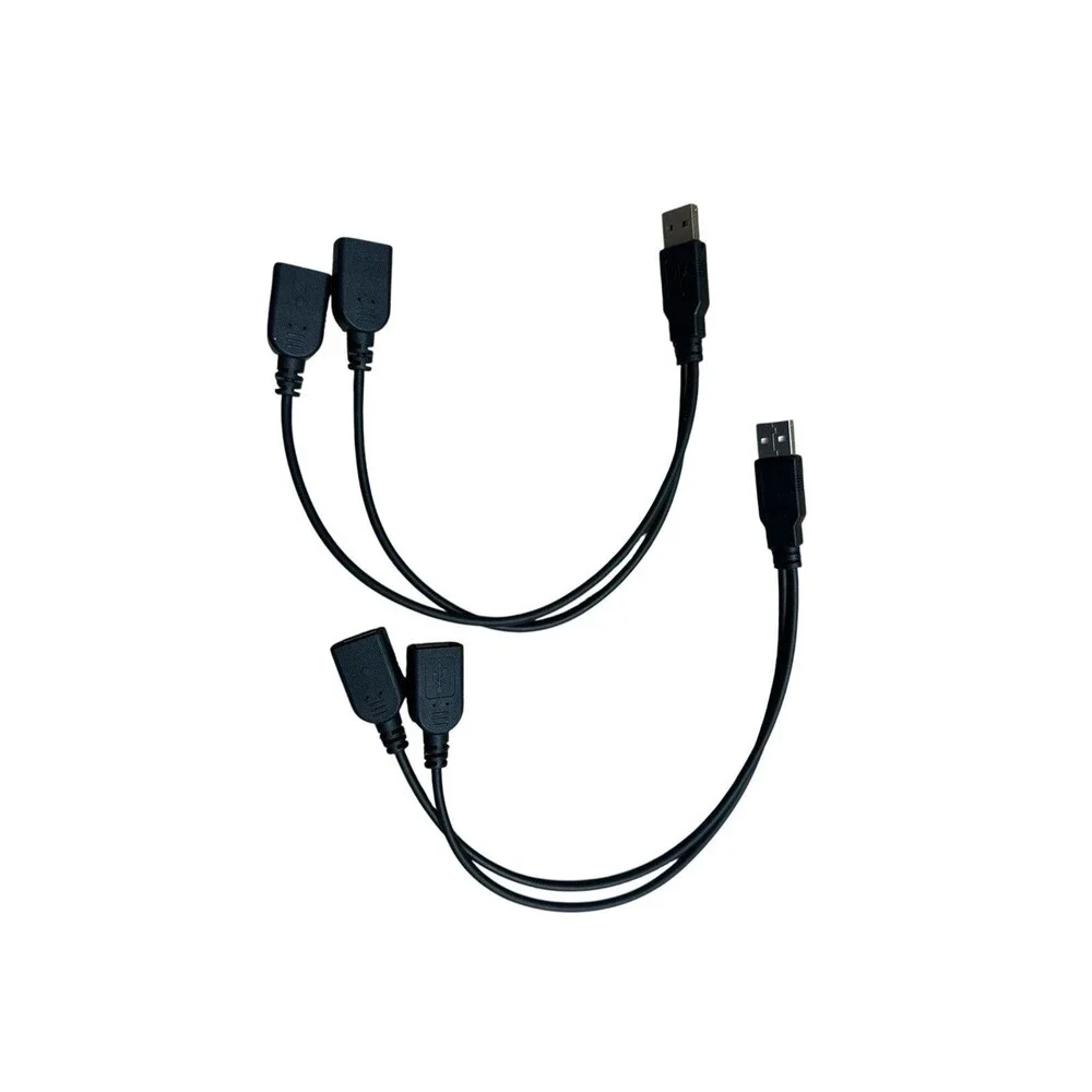 4 Total USB 2.0 A Male to 2 Dual USB Female Extension Adapter Cables NEW